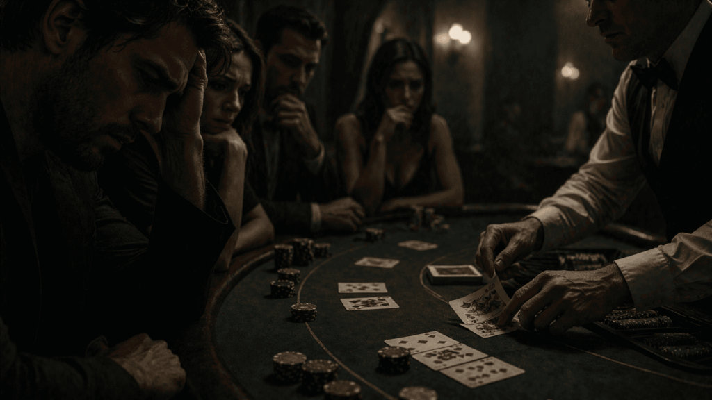Rachas de cartas altas del crupier y su efecto en la mesa